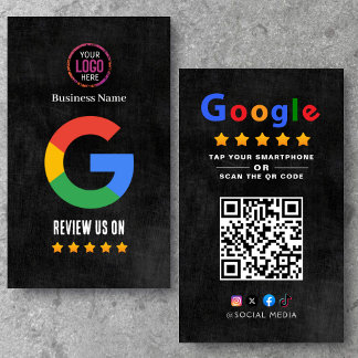 Tarjeta De Visita Puntuar para revisar el Código QR de Google Review