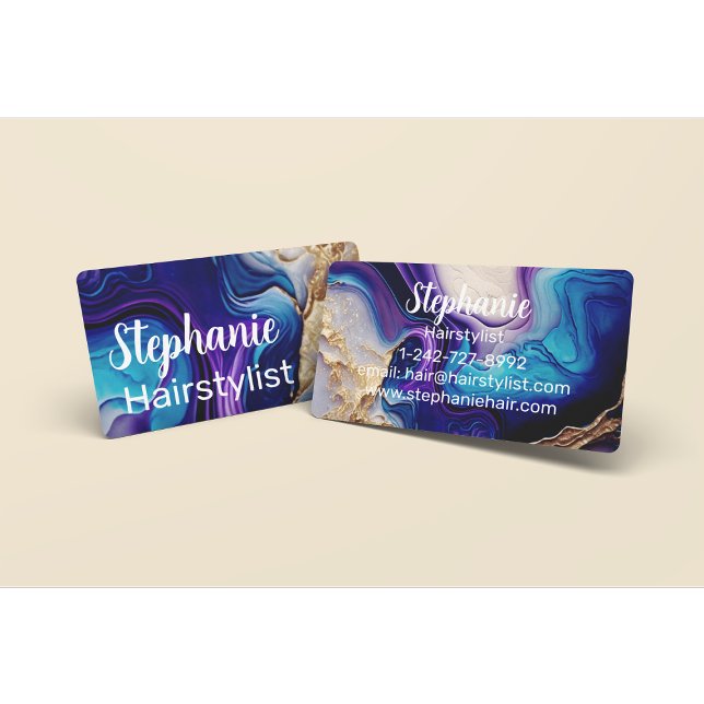 Tarjeta De Visita Puple Mable Rosa Gold Personalizado (Subido por el creador)