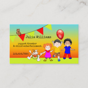 Tarjeta De Visita Puppet Theater Child Entertainment Business Card