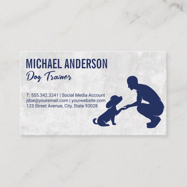 Tarjeta De Visita Puppy de entrenamiento personal | Entrenador de an (Anverso)