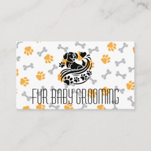Tarjeta De Visita Puppy Paws Heart Aseo Huesos