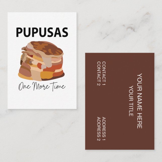 Tarjeta De Visita Pupusas El Salvador Salvador Pan Pupusas (Anverso / Reverso)
