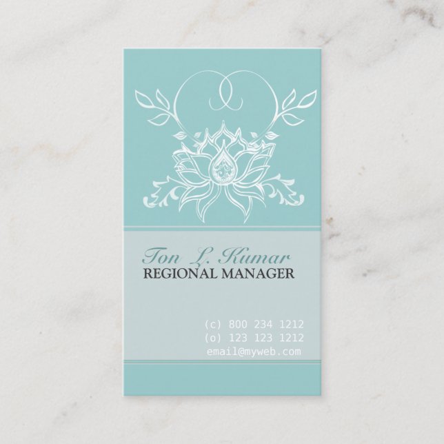 Tarjeta De Visita Pureza verde azulada pálida blanca profesional de (Anverso)