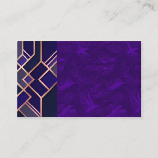 Tarjeta de visita Purple Art Deco China Silk (Anverso)