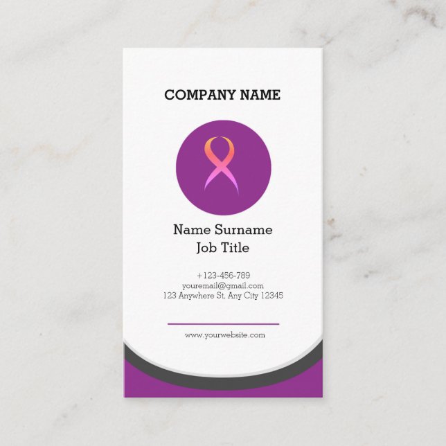 Tarjeta de visita Purple Black (Anverso)