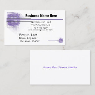 Tarjeta De Visita Purple Block & Line Artwork Generic