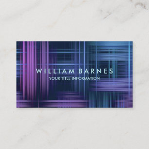 Tarjeta de visita Purple Blue Modern Plaid