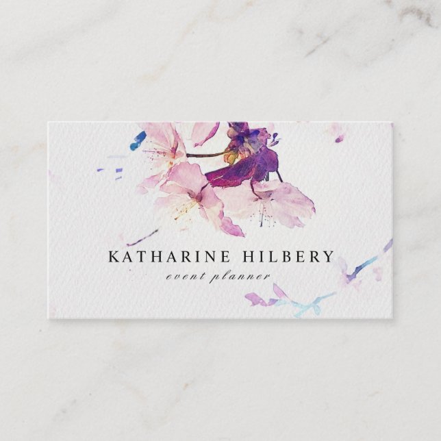 Tarjeta de visita Purple Color Cherry Blossoms (Anverso)