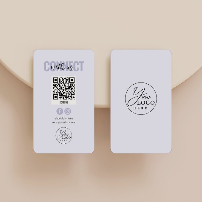 Tarjeta De Visita Purple Connect Con El Código QR De Los Medios Soci (Subido por el creador)