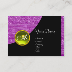 Tarjeta De Visita PURPLE FASHION BEADS MONOGRAM ,topaz amarillo
