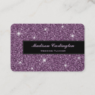 Tarjeta De Visita Purple Faux Purpurina Shimmer Textura