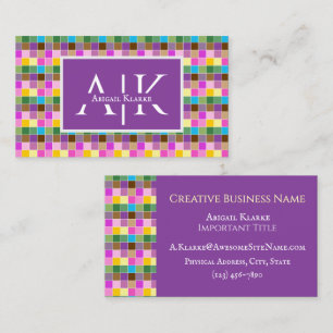 Tarjeta De Visita Purple Finch Creativo Colorido Estilo Cheques