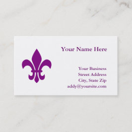 Tarjeta De Visita Purple Fleur de Lis