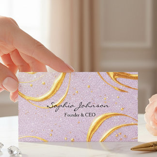 Tarjeta De Visita Purple Glitter Business Card