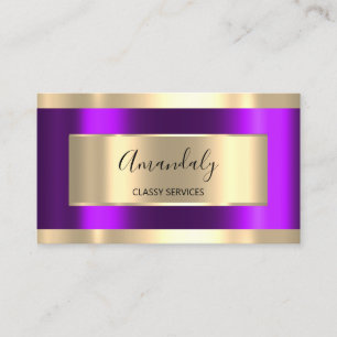Tarjeta De Visita Purple Gold con un elegante diseño profesional