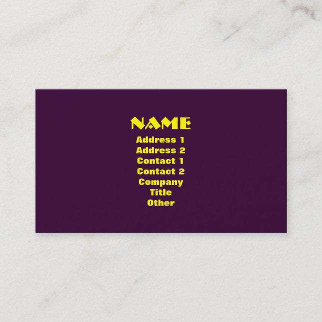 Tarjeta de visita Purple & Gold Modern Monogram (Anverso)