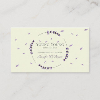 Tarjeta De Visita Purple Lavender Circle Framed Essential Oils