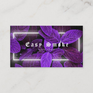 Tarjeta de visita Purple Leaf Neon Vape Shop