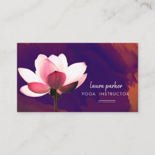 Tarjeta De Visita Purple Lotus Instructor de Yoga Meditación Zen Pai