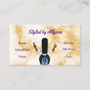 Tarjeta De Visita Purple Marble Hair Stylist