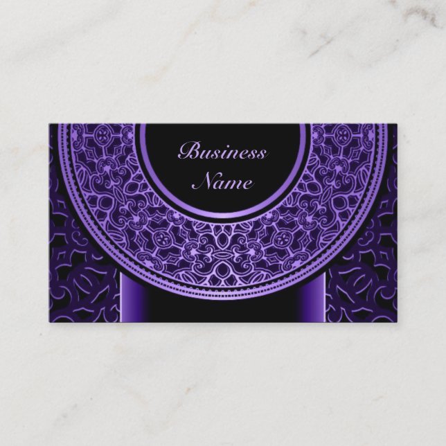 Tarjeta de visita Purple Medallion 3 (Anverso)