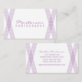 Tarjeta de visita Purple Modern Deco