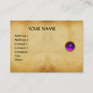 Tarjeta De Visita PURPLE MON ,GRAY AGATA , pergamino,violeta,platino