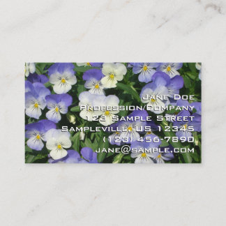 Tarjeta De Visita Purple Pansies Garden Floral