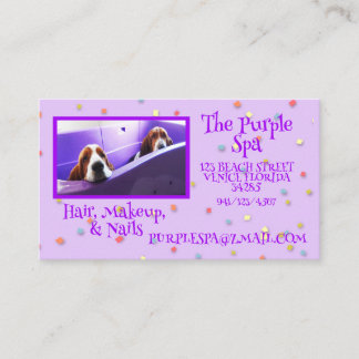 Tarjeta de visita Purple Personalizable Spa