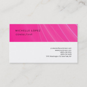 Tarjeta De Visita Purple Pink White Elegant Plain Professional