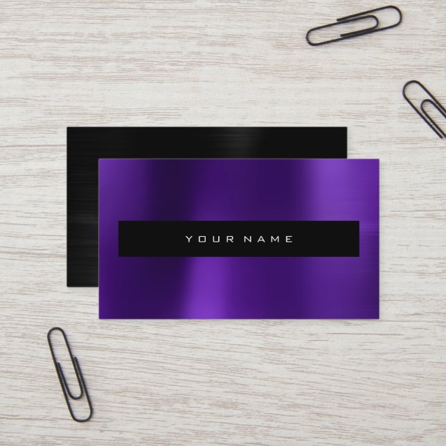 Tarjeta De Visita Purple Plum Metallic Black Fashilist Stylist (Anverso/Reverso In Situ)