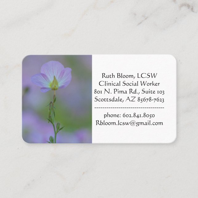 Tarjeta De Visita Purple Primrose (Anverso)