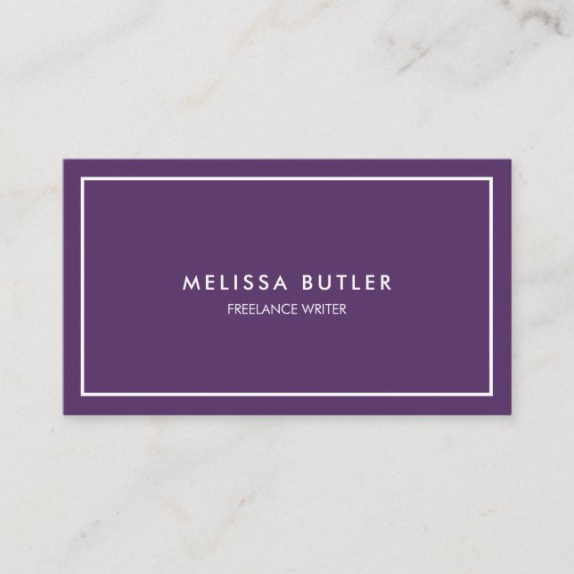 Tarjeta De Visita Purple profesional minimalista (Anverso)