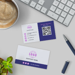 Tarjeta De Visita Purple Purple profesional añade tu código QR de lo