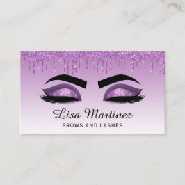 Tarjeta de visita Purple Purpurina Lash Brow Beaut