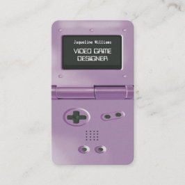 Tarjeta De Visita Purple Retro Style Gaming Console Game Designer