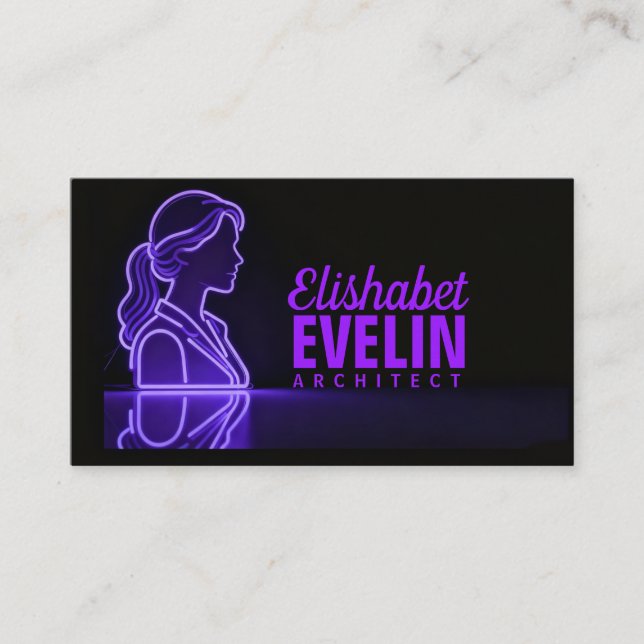 Tarjeta De Visita Purple Silhouette: Professional Reflection (Anverso)