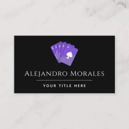 Tarjeta De Visita Purple Spade Jugando Cartas Casino Club Tema