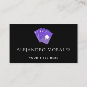 Tarjeta De Visita Purple Spade Jugando Cartas Casino Club Tema