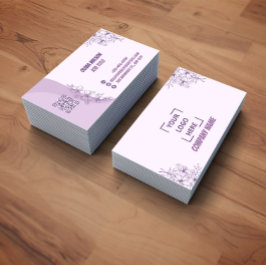 Tarjeta De Visita Purple Sweet Floral Professionnel Business card