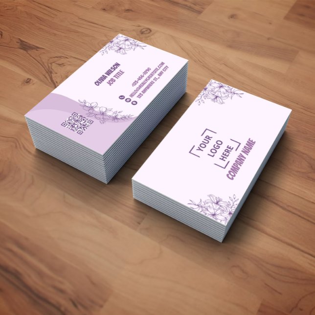 Tarjeta De Visita Purple Sweet Floral Professionnel Business card (Subido por el creador)