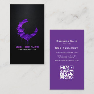 Tarjeta De Visita Purple Textured Swirl • Custom Editable Black