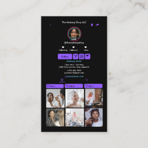Tarjeta De Visita Purple TikTok Social Media QR Code
