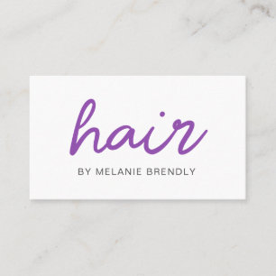 Tarjeta de visita Purple Trendy Moderne Hair Styli