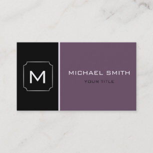 Tarjeta De Visita Purple y Black Elegant Profesional Moderno