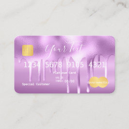 Tarjeta De Visita Purple Your Text (maquillaje) Paint Drid Credit (c
