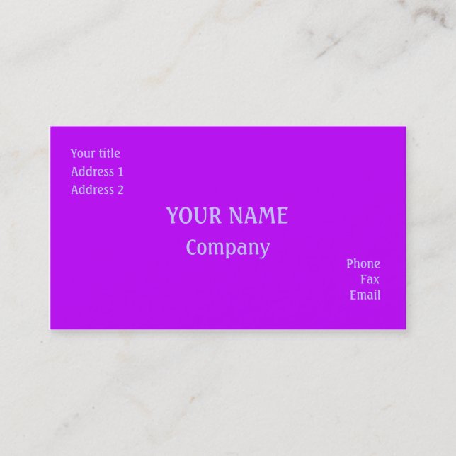 Tarjeta De Visita Púrpura (Anverso)