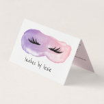 Tarjeta De Visita Púrpura acuarela Rosa Lash Artists Aftercare<br><div class="desc">Tarjeta de visita doblada para un artista con información de contacto y instrucciones de poscuidado de extensión de pestañas para sus clientes. Un par de pestañas dibujadas en negro sobre una mancha de acuarela en rosa y morado.</div>