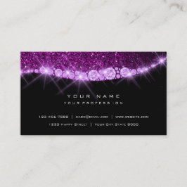 Tarjeta De Visita Púrpura Ametista Esparkly Diamante Purpurina Glam 