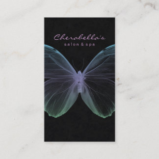 Tarjeta De Visita Púrpura azul de la mariposa del balneario de la